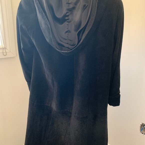 Vintage Suede Hooded Coat - Picture 2 of 3